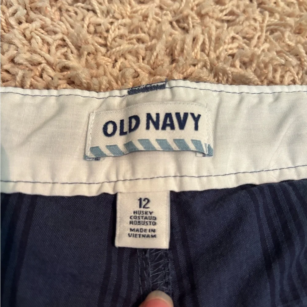 Boys Navy Blue Plaid Cargo Shorts NWT